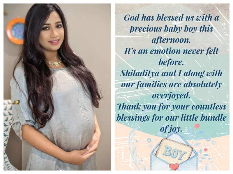 Shreya Ghoshal announces birth of her baby boy: It’s an emotion never felt before