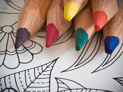 Zen Art Anti Stress Colouring Books Set Calm Relaxation Colour Therapy  Pencils