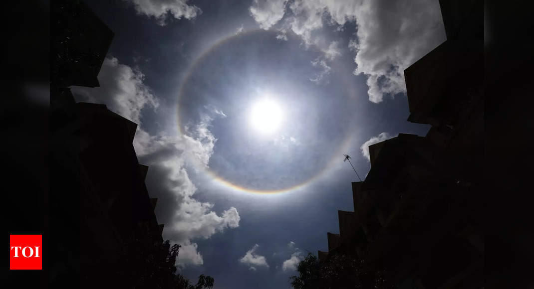 What is the source and the meaning of a large halo around the sun