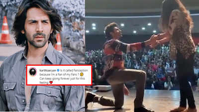 Kartik Aaryan misses his fans as much as they miss him, shares an old video of going down on one knee to woo a female fan on stage