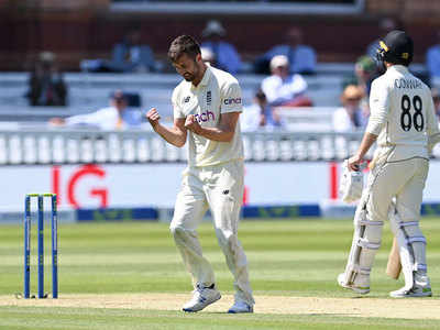 1st Test, Day 2: England quick Mark Wood's treble leaves New Zealand reeling