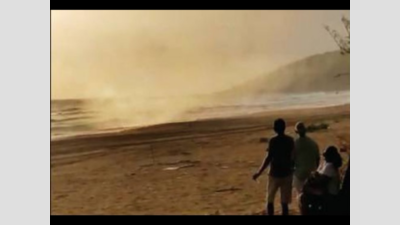 Goa: Funnel-shaped whitish formation surprises beach-goers at Baga