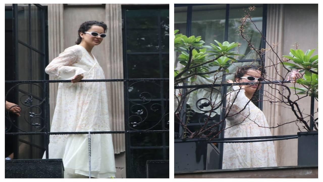 Kangana Ranaut is a vision in white as she gets snapped at her office