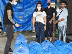 Sunny Leone and husband Daniel Weber distribute food to the needy