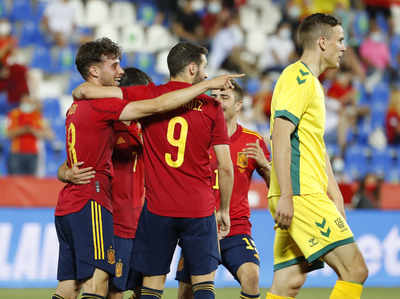 Euro 2021 warm-up: Spain's young debutants beat Lithuania 4-0, France win 3-0, Benzema injured