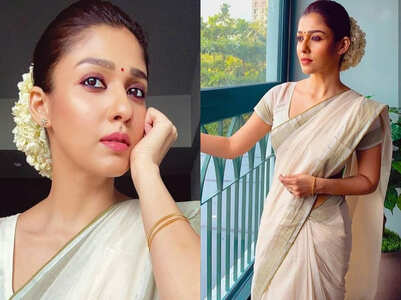 Nayanthara's kasavu sari is beautiful