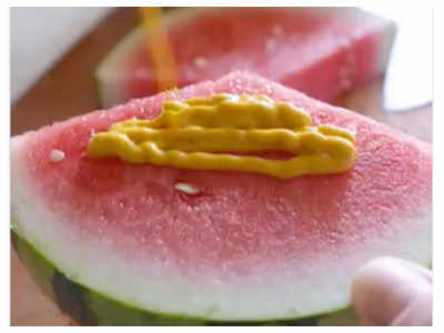 The bizarre combination of watermelon and mustard sauce is making internet crazy