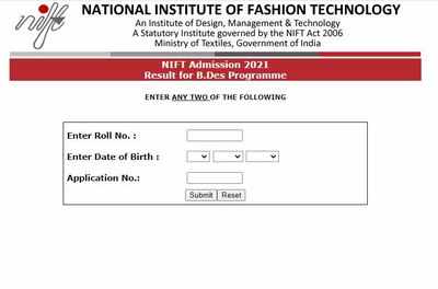 NIFT result 2021 for B.Des admission released at nift.ac.in; check here