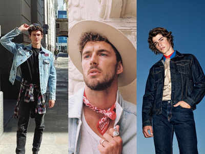 5 leading male models show how to style denim jackets