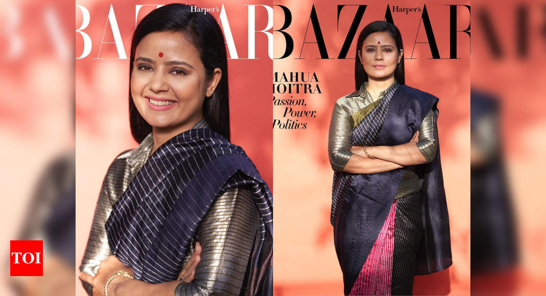 Mahua Moitra looks elegant in colourblocked handwoven sari on magazine  cover
