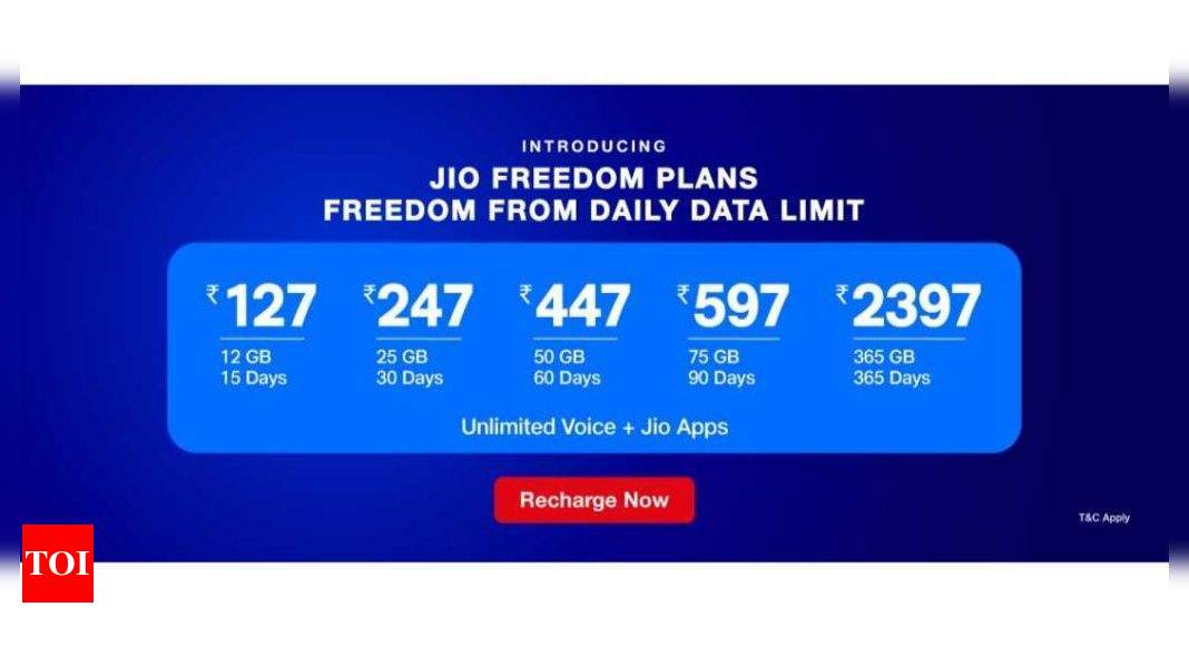 Reliance Jio Pripaid Plan : Jio ने 5 Pripaid Plan लॉन्च किए, Unlimited