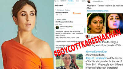 #BoycottKareenaKhan trends as netizens raise objection over Kareena Kapoor Khan being a likely choice to play Sita in mythological saga
