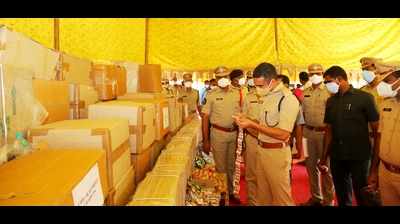 Andhra Pradesh: Massive stocks of tobacco products, ganja seized by Guntur rural police