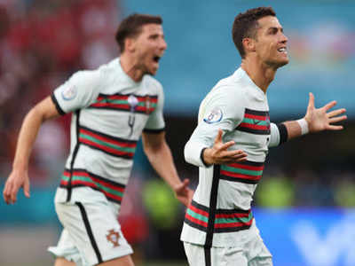 Euro Record Breaking Ronaldo Strikes Late As Portugal Sink Hungary Football News Times Of India