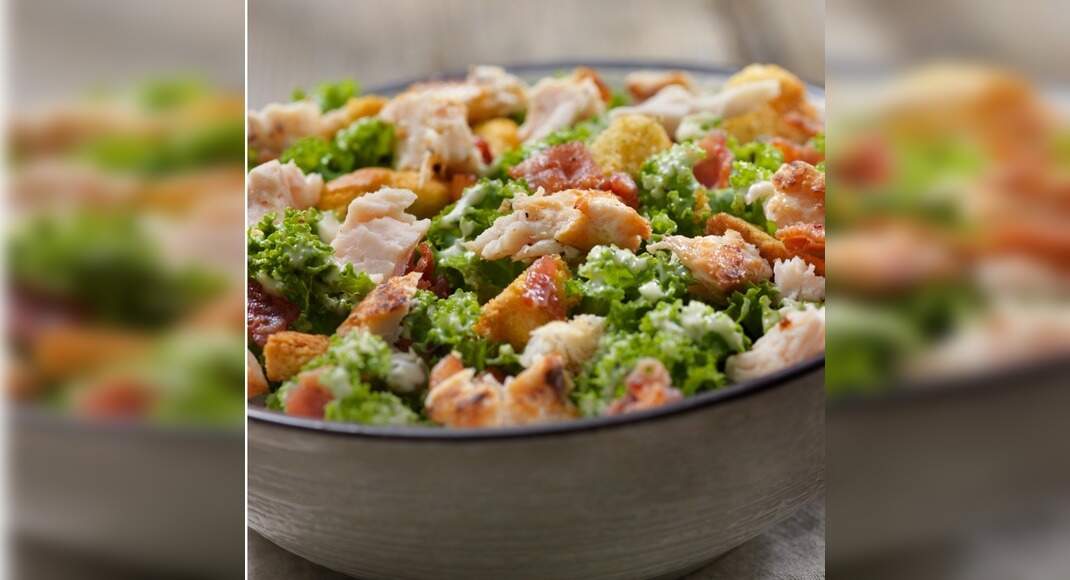 Chicken Cheese Salad Recipe: How to Make Chicken Cheese Salad Recipe | Homemade Chicken Cheese Salad