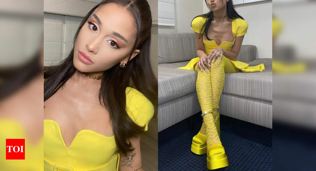 Ariana Grande's Yellow Versace Outfit With James Corden