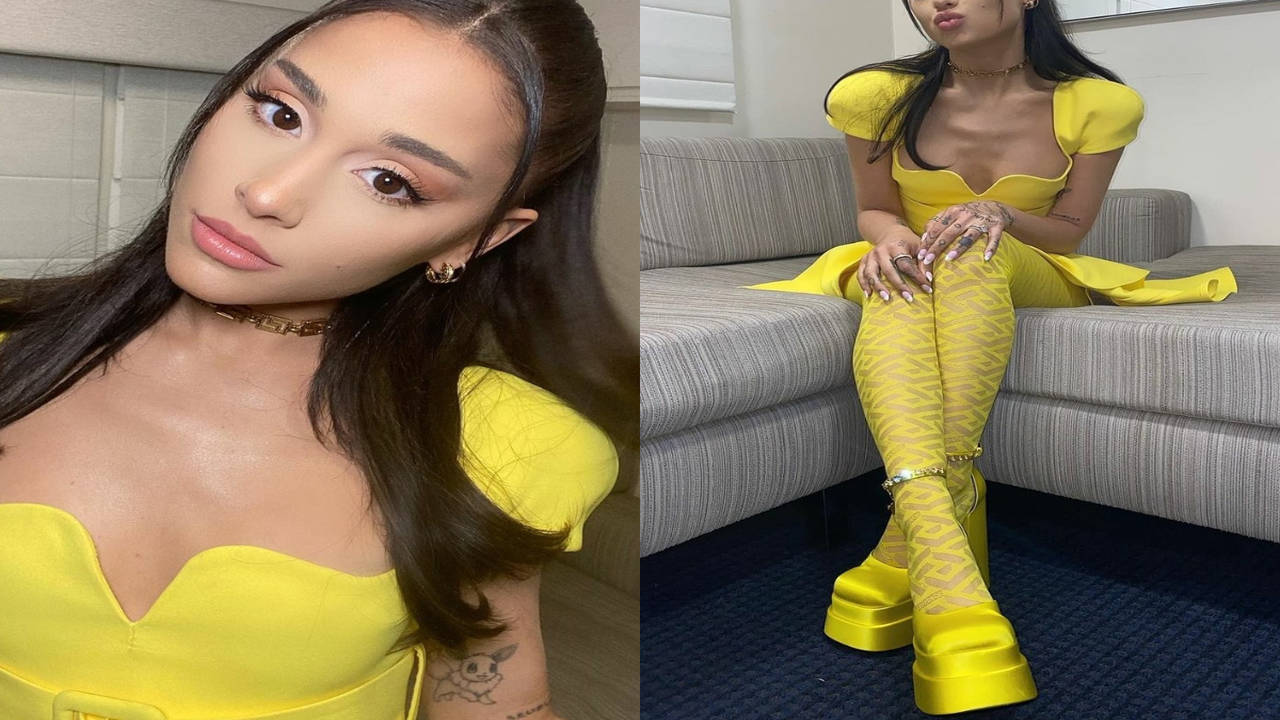 Ariana grande yellow outlet dress