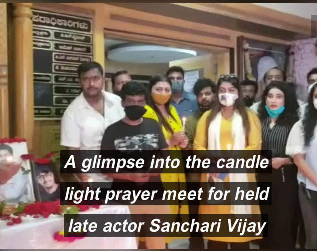 
A peek into a candle light prayer meet for late actor Sanchari Vijay
