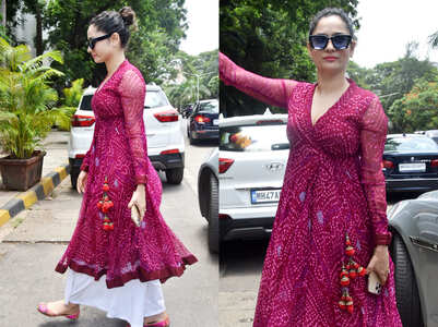 Ankita Lokhande's bandhani angrakha