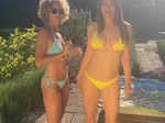 Bikini-clad Elizabeth Hurley flaunts her toned body, enjoys her beach vacation