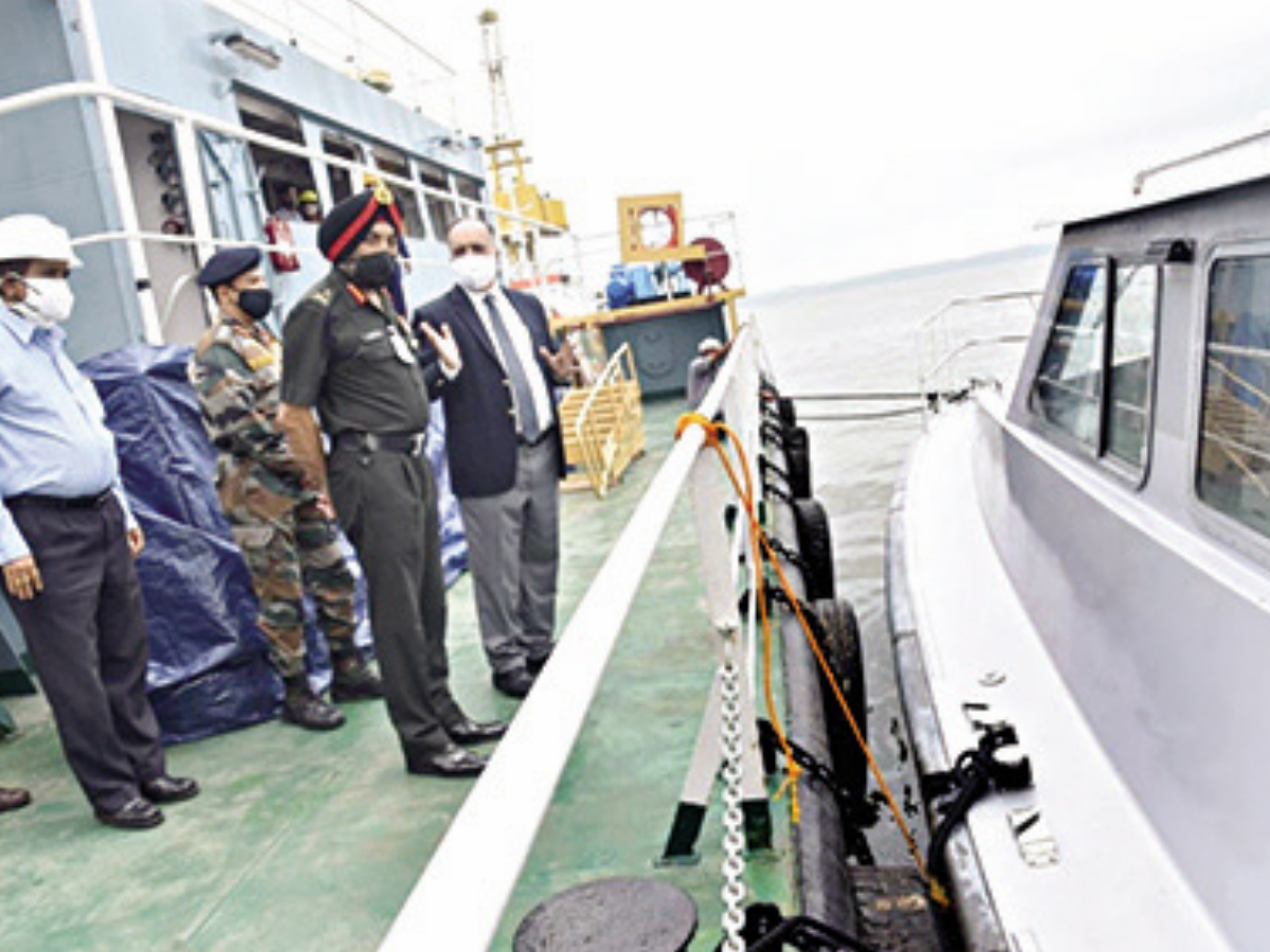 Goa Shipyard Indian Army Reviews Work On Patrol Vessels Goa News Times Of India