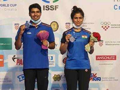 ISSF World Cup Manu Bhaker Saurabh Chaudhary settle for silver