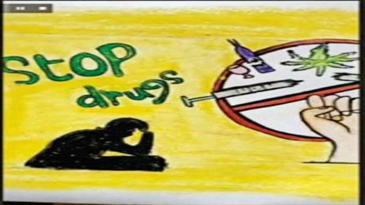International Day Against Drug Abuse Drawing | How to Draw Stop Drug Drawing  | Say No to Drug Poster - YouTube