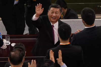 China's leader Xi Jinping hands out medals amid party celebration