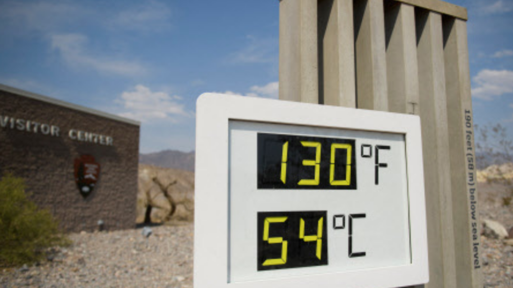 Thermometer displaying the rising temperature