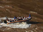 ​Boat under the Iguazú Falls