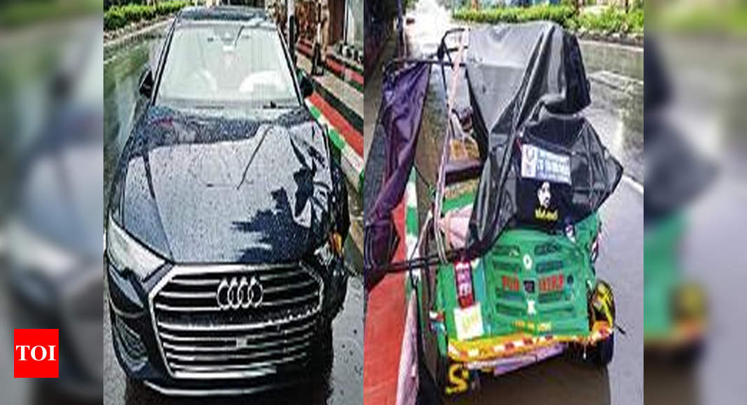 Speeding Audi rams auto in Hyderabad, kills pub worker