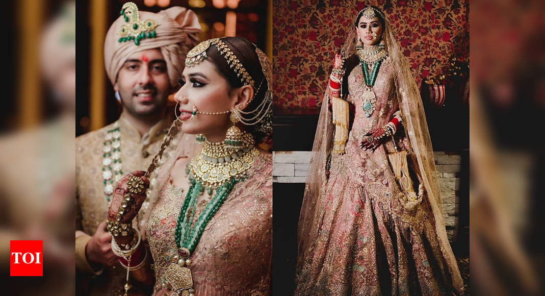 We loved this Amritsar-based bride's pink tulle and silk lehenga ...