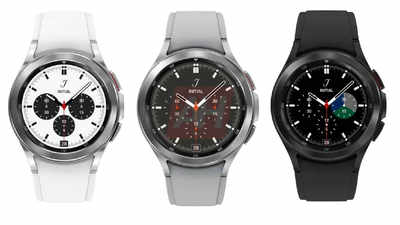 Samsung Galaxy Watch 4 Classic with physical rotating dial images