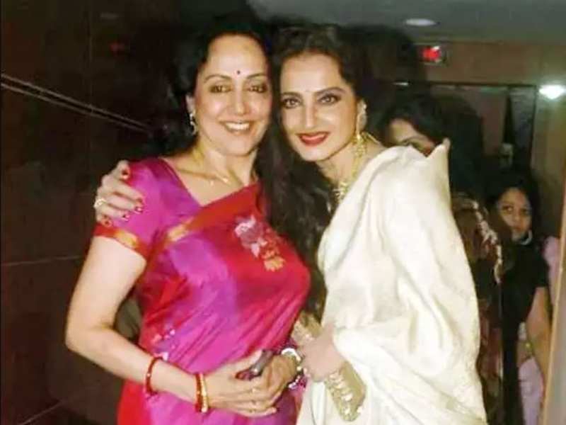 Throwback: When Rekha surprised Hema Malini on her birthday | Hindi ...