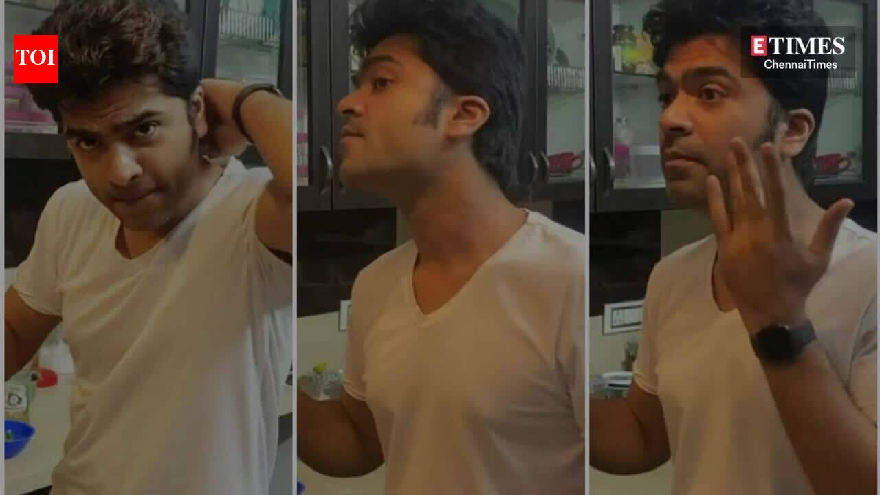 Silambarasan cooking in a new clean shave look