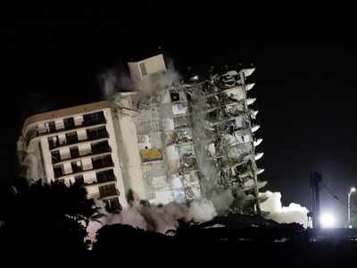 Miami building collapse: Collapsed Florida condo demolished ahead of storm,  search to resume | World News - Times of India