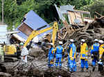 These pictures show the destruction caused by landslide in Japan