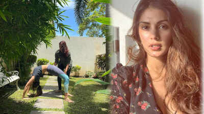 Rhea Chakraborty shows her way of ‘healing’ as she performs yoga with the help of her best friend!