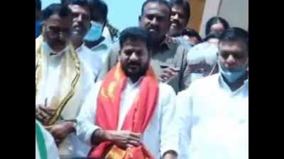 A Revanth Reddy takes charge as Telangana Congress president