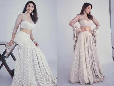 Madhuri Dixit's chikankari lehenga is a must see if you love lehengas