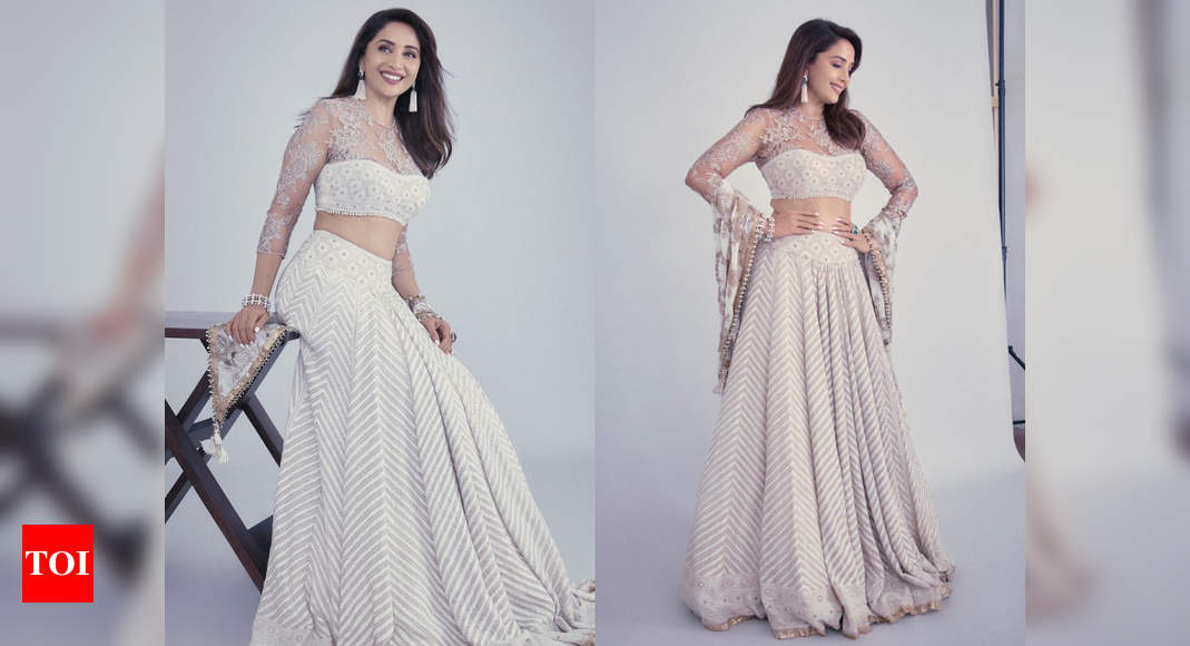 Madhuri Dixit's chikankari lehenga is a must see if you love lehengas