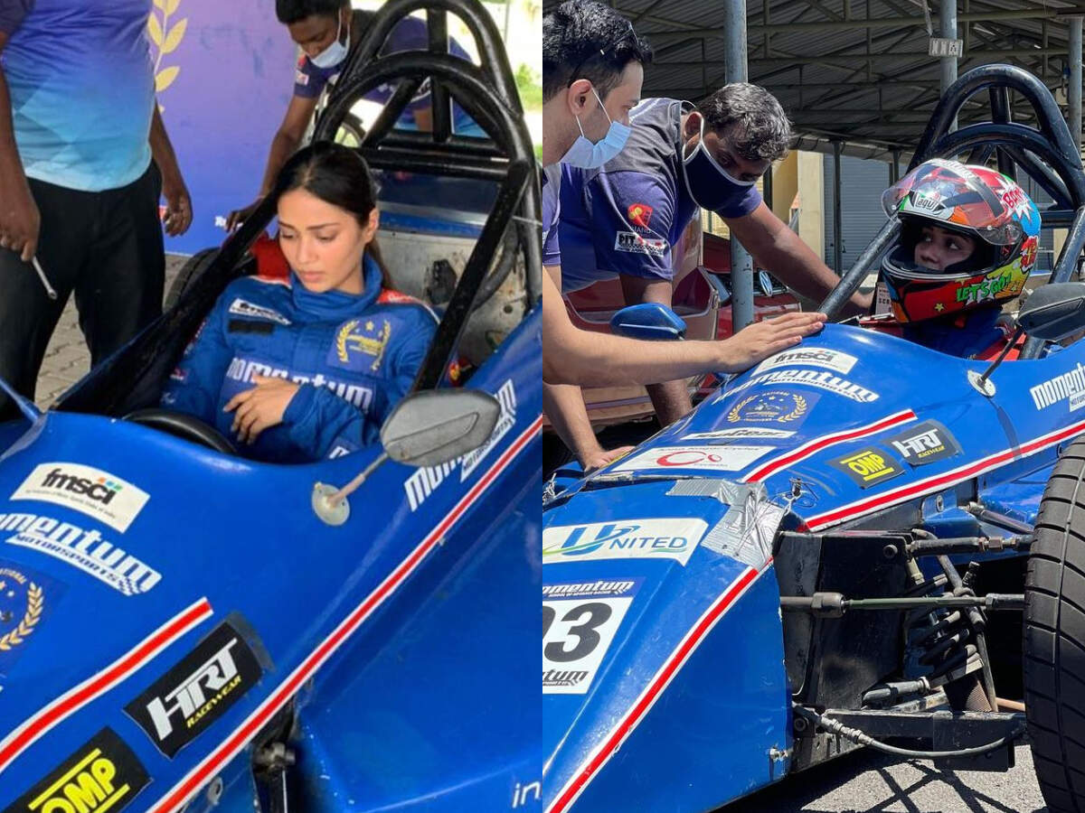 Nivetha Pethuraj wears race suit, takes car out for a spin on track | Tamil  Movie News - Times of India