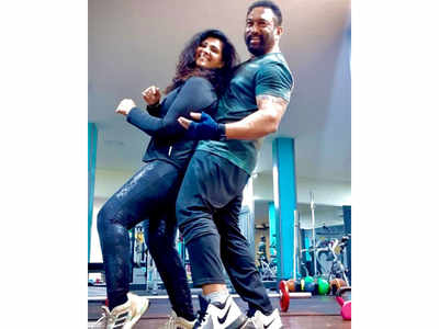 #PowerCouple: Baburaj and Vani Viswanath hit the gym!