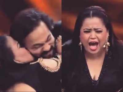 Bharti Singh showers kisses and puts a garland on Rohit Shetty; husband Haarsh reminds her of 'social distancing'