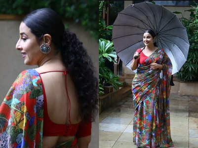 We love Vidya Balan’s animal-print sari