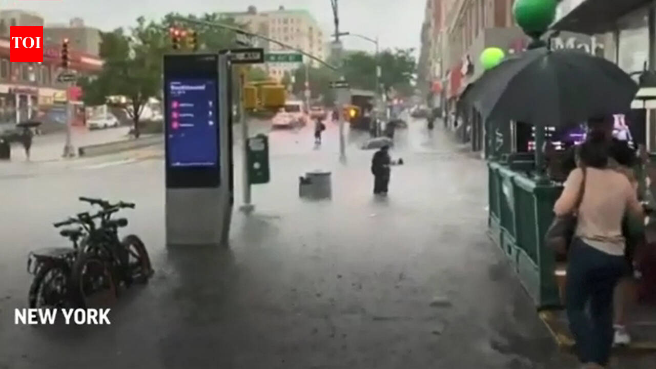 Heavy rain floods NYC as Tropical Storm Elsa nears
