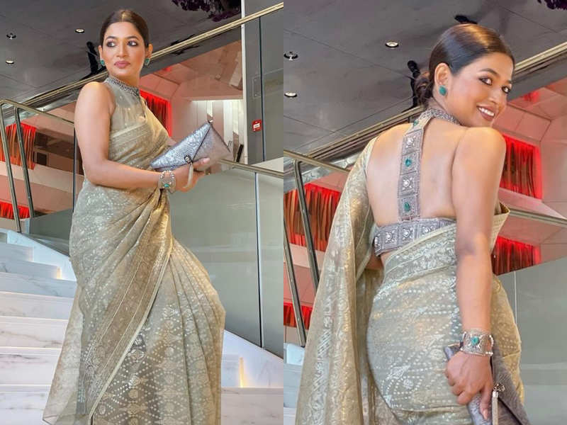 Azmeri Haque lights on the Cannes red carpet in a Dhakai Jamdani sari