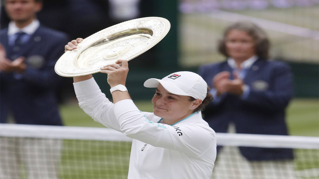 Ashleigh Barty wins first Wimbledon title on idol Cawley's anniversary