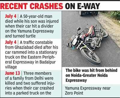 Woman 2 year old son killed as vehicle crashes into bike Noida