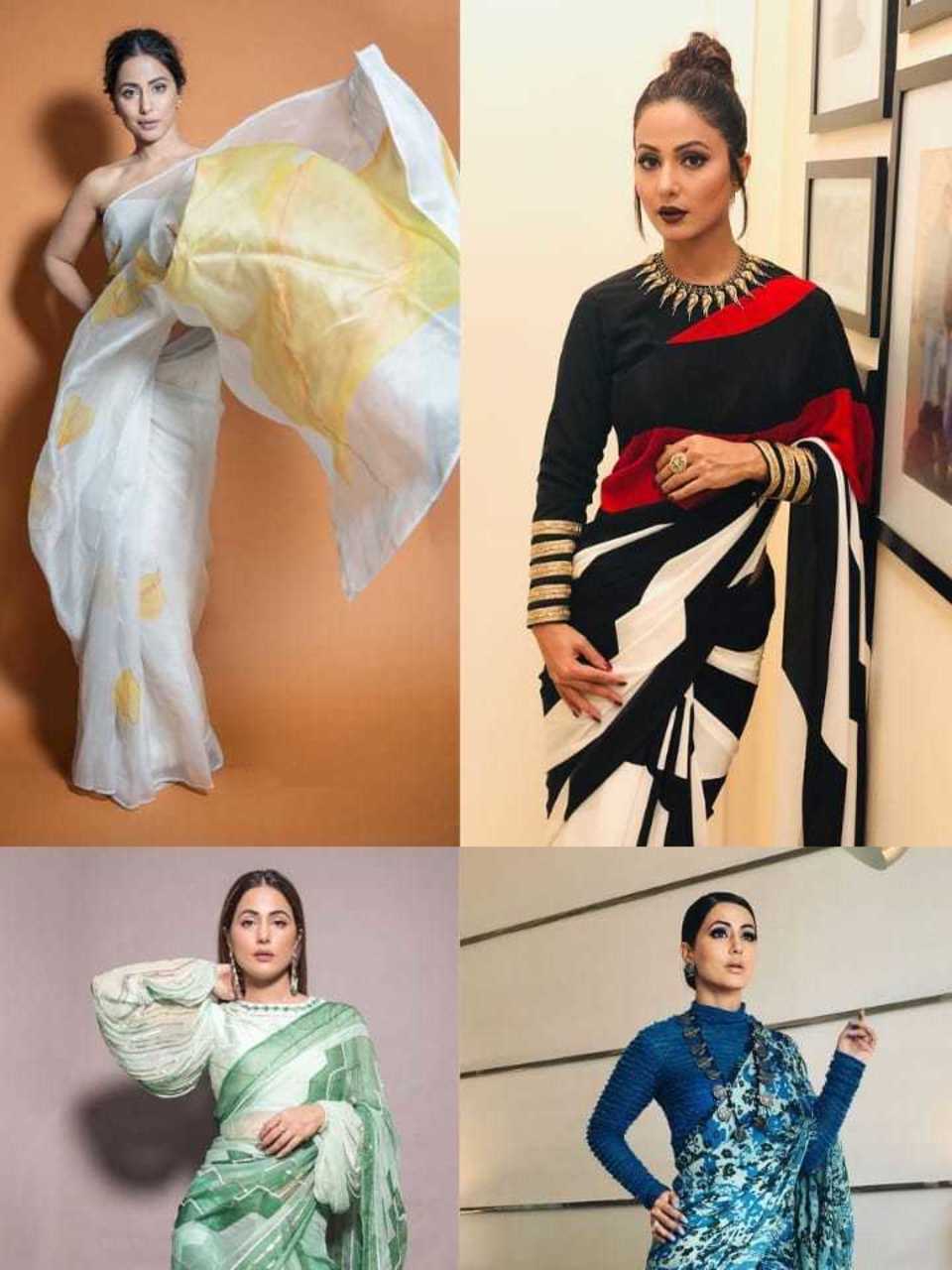 Times when Hina Khan nailed her stylish saree looks | Times of India